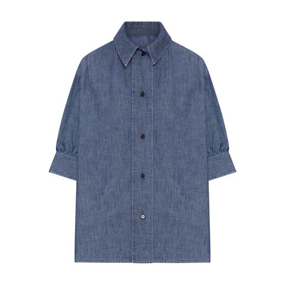 Jil Sander Women Short-Sleeved Denim Shirt